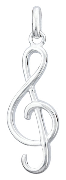 Pendentif argent Clef de Sol