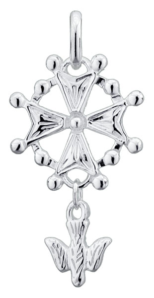 Pendentif argent Croix Huguenote