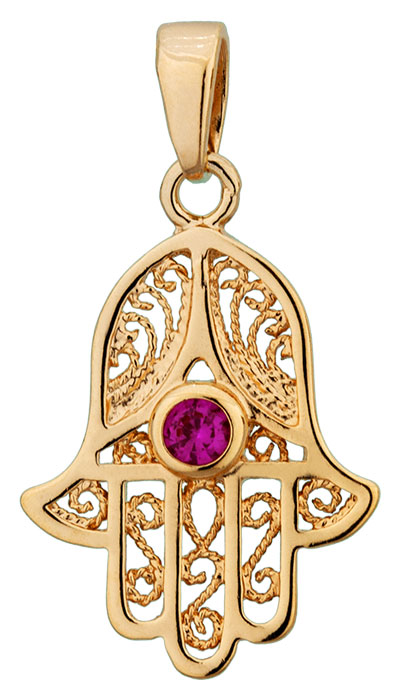 Pendentif plaqu or et pierre de synthse