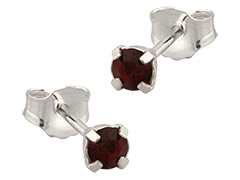 Boucles doreille argent et cristal rouge