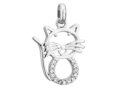 Pendentif argent et oxydes Chat