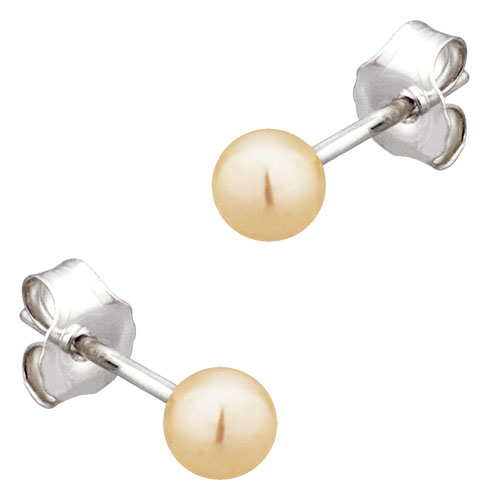 Boucles doreille argent et perle de synthse