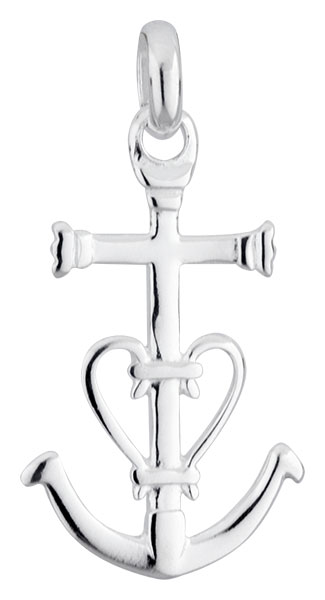 Pendentif argent Ancre de Marine