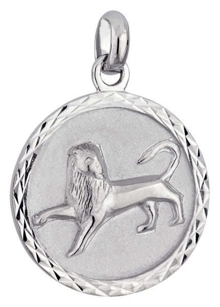 Mdaille argent rhodi Lion