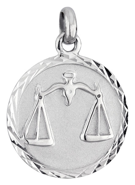 Mdaille argent rhodi Balance