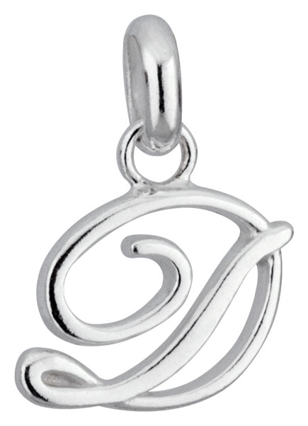 Pendentif argent lettre D