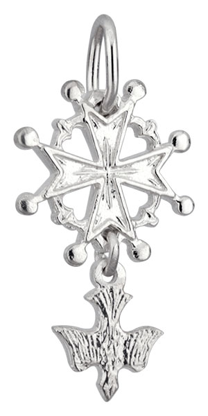 Pendentif argent Croix Huguenote