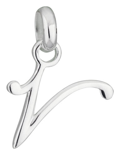 Pendentif argent Lettre V