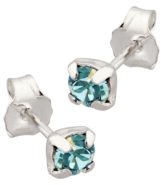 Boucles doreille argent et pierre bleue