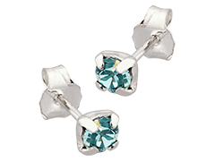 Boucles doreille argent et pierre bleue