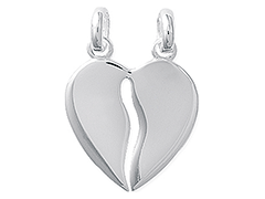 Pendentif argent rhodi Coeur