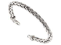 Bracelet argent maille palmier 19 cm