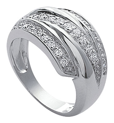Bague argent rhodi� et oxydes