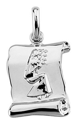 Pendentif argent rhodi Vierge