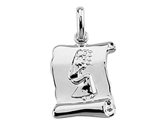 Pendentif argent rhodi Vierge