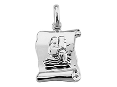 Pendentif argent rhodi Verseau