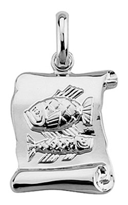 Pendentif argent rhodi Poissons