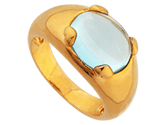 Bague plaqu or et pierre bleue