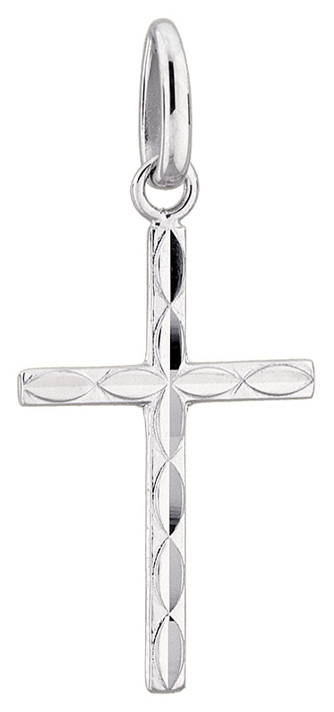 Pendentif or blanc Croix