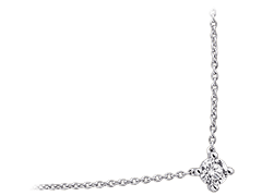 Collier or blanc et diamant 0.30 ct