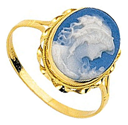 Bague or jaune Came bleu