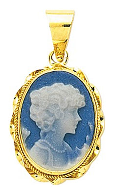 Pendentif or jaune Came bleu