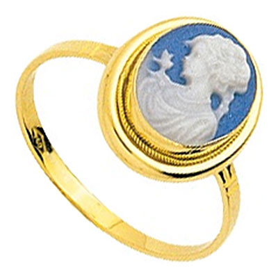 Bague or jaune Came bleu