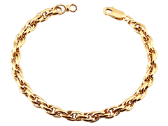 Bracelet or jaune 9k forat double 18 cm