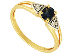 Bague or bicolore et saphir