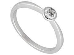 Solitaire or blanc et diamant 0.20 ct