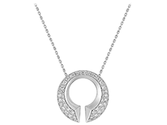 Collier or blanc et diamants 0.43 ct