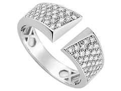 Bague or blanc et diamants 0.56 ct