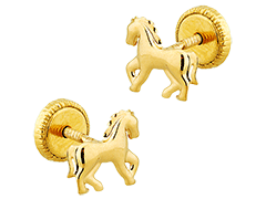 Boucles doreille or jaune 9K Cheval