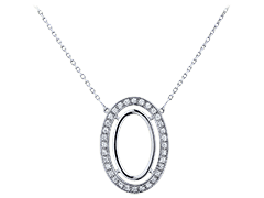 Collier or blanc et diamants