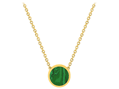 Collier or jaune et malachite