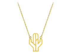 Collier or jaune Cactus