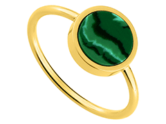 Bague or jaune et malachite