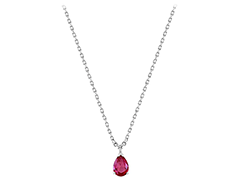 Collier argent et pierre rouge