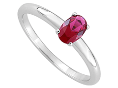 Bague argent et pierre rouge