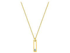 Collier or jaune et topaze bleue