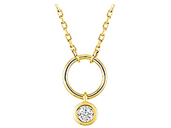 Collier or jaune et diamant