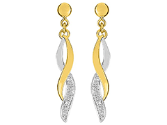 Boucles doreille or bicolore et diamant