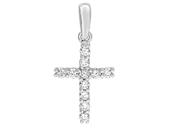 Pendentif or blanc Croix