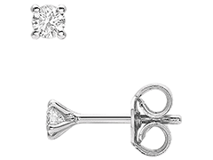 Boucles doreille or blanc et diamant