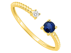 Bague or jaune et saphir