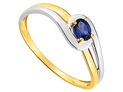 Bague or bicolore et saphir