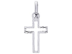 Pendentif or blanc Croix