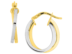 Boucles doreille or bicolore