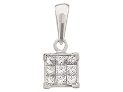 Pendentif or blanc et diamants 0.25 carat