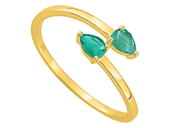 Bague or jaune et �meraudes